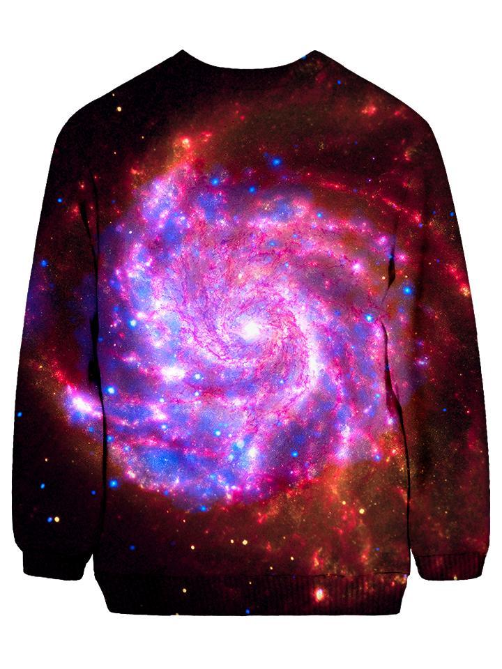 Beautiful Pink Space Swirls Sweater Back View