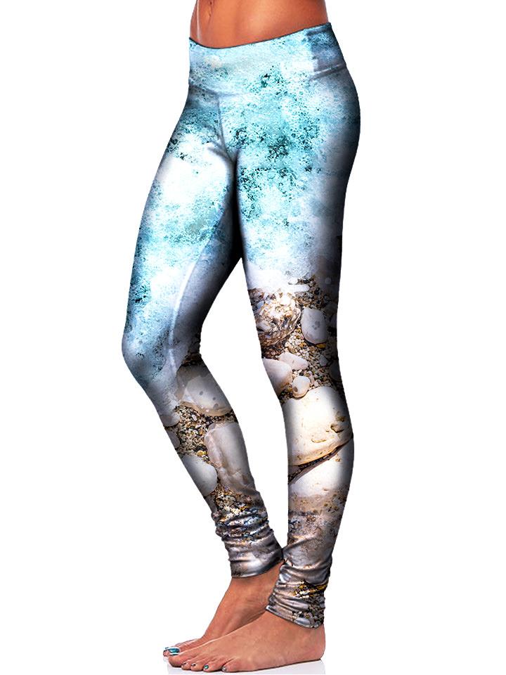 Blue Shoreline Leggings Side View