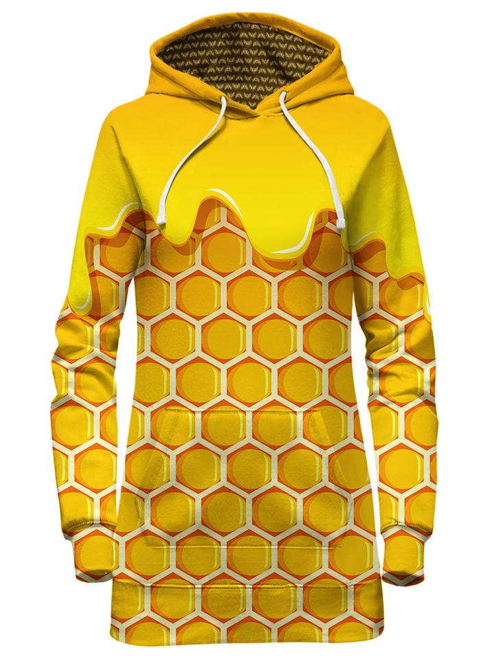 Yellow Honey Hoodie Dress Front View