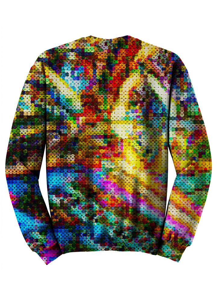 Back view of psychedelic LSD culture pullover sweat shirt. 