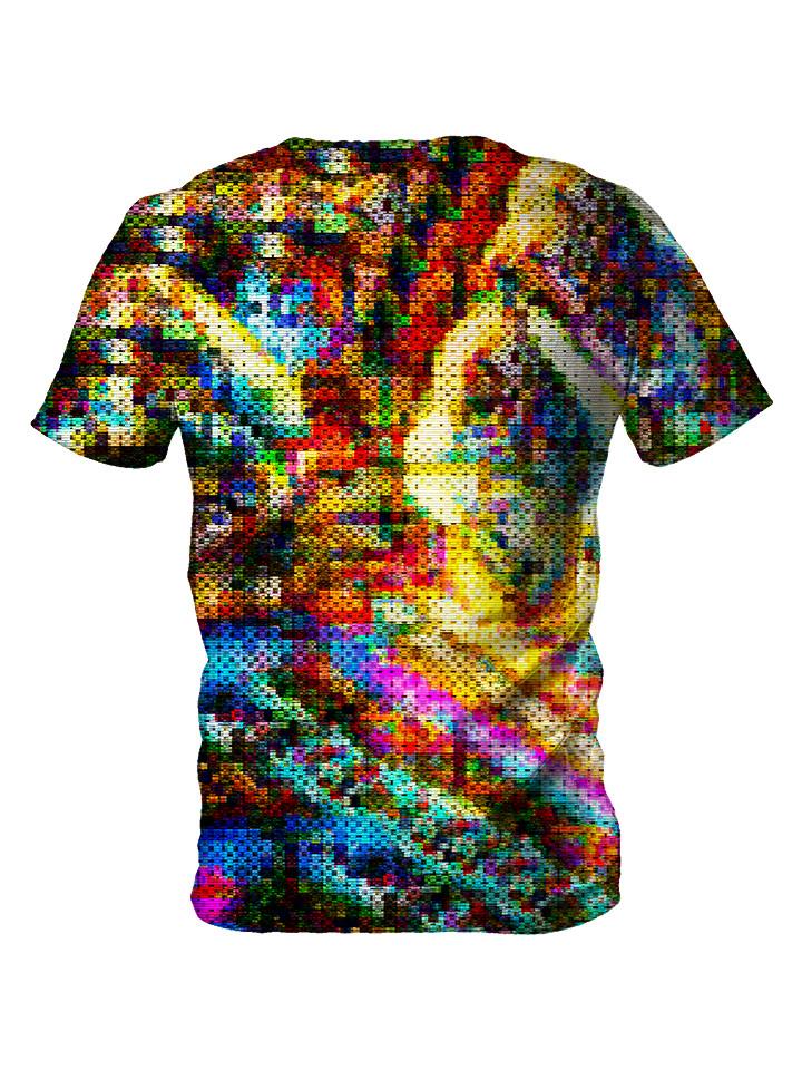Back view of all over print psychedelic LSD culture t shirt by Gratefully Dyed Apparel. 