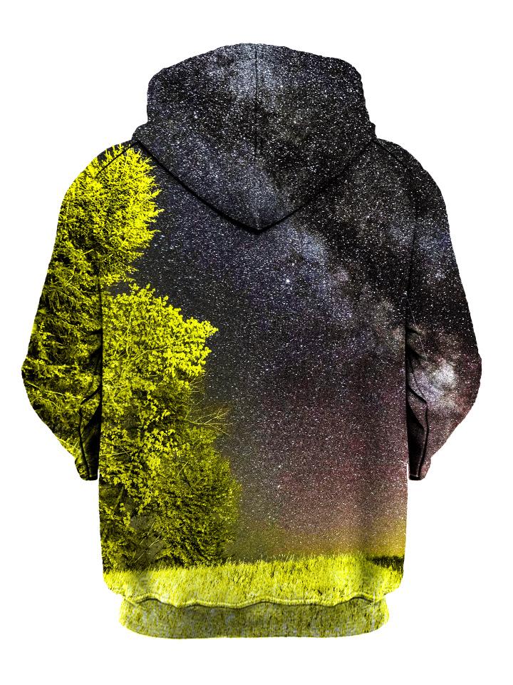 Back view of space & tree hoody by Gratefully Dyed Apparel.