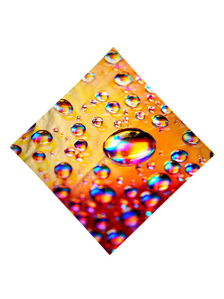 Trippy Gratefully Dyed Apparel rainbow bubble bandana flat view.