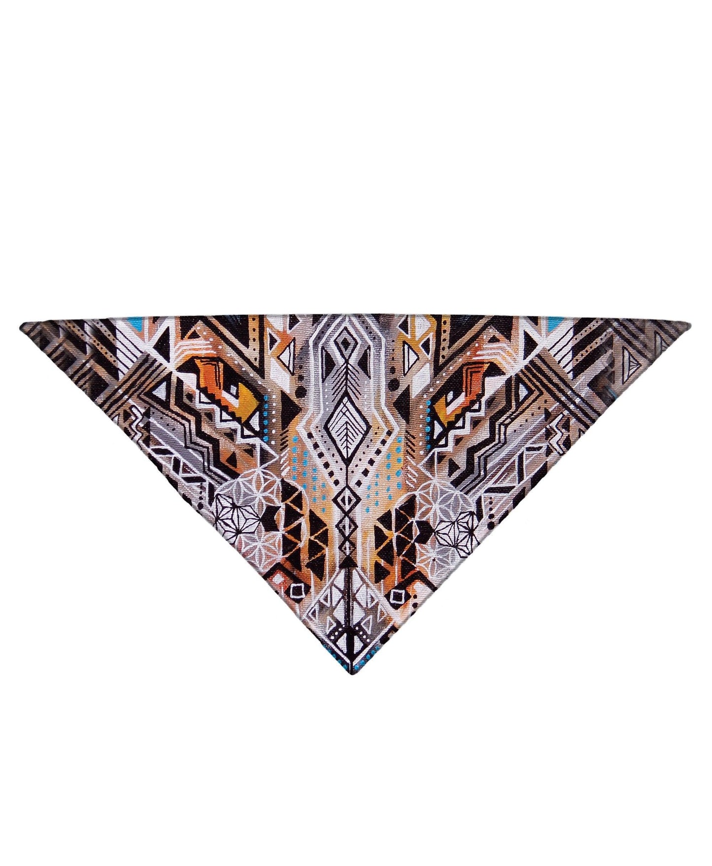 Diagonally folded psychedelic sacred geometry printed headband.