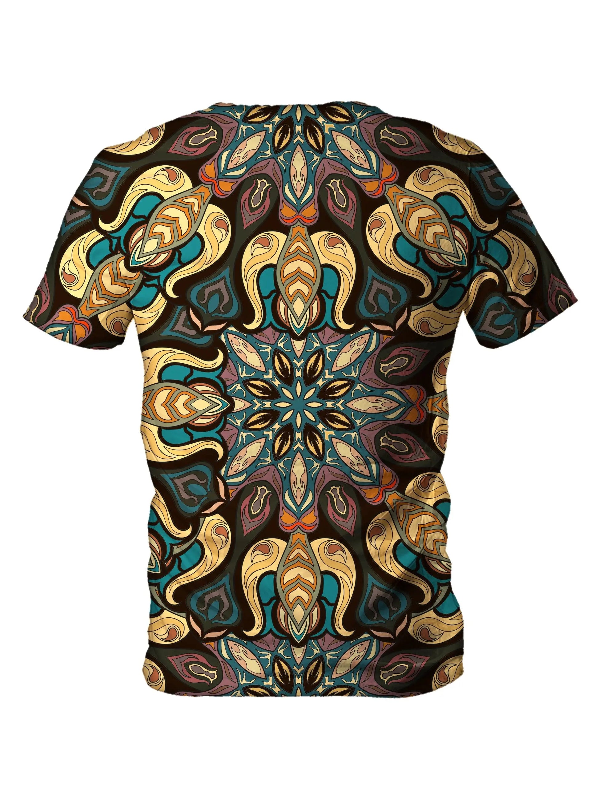 Back view of all over print psychedelic sacred geometry t shirt by Gratefully Dyed Apparel. 