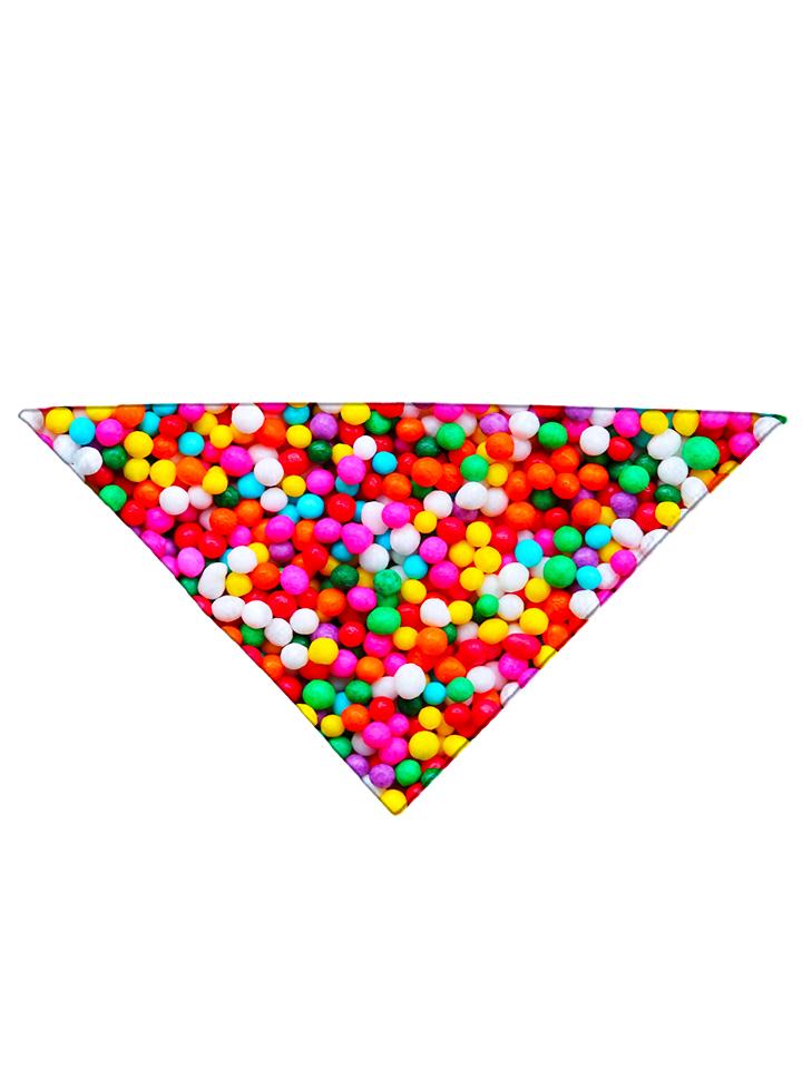 Diagonally folded psychedelic birthday foodie printed headband.
