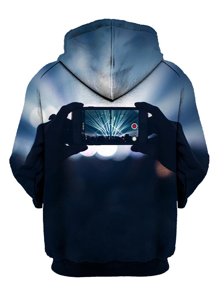 Back view of concert moments hoody by Gratefully Dyed Apparel.