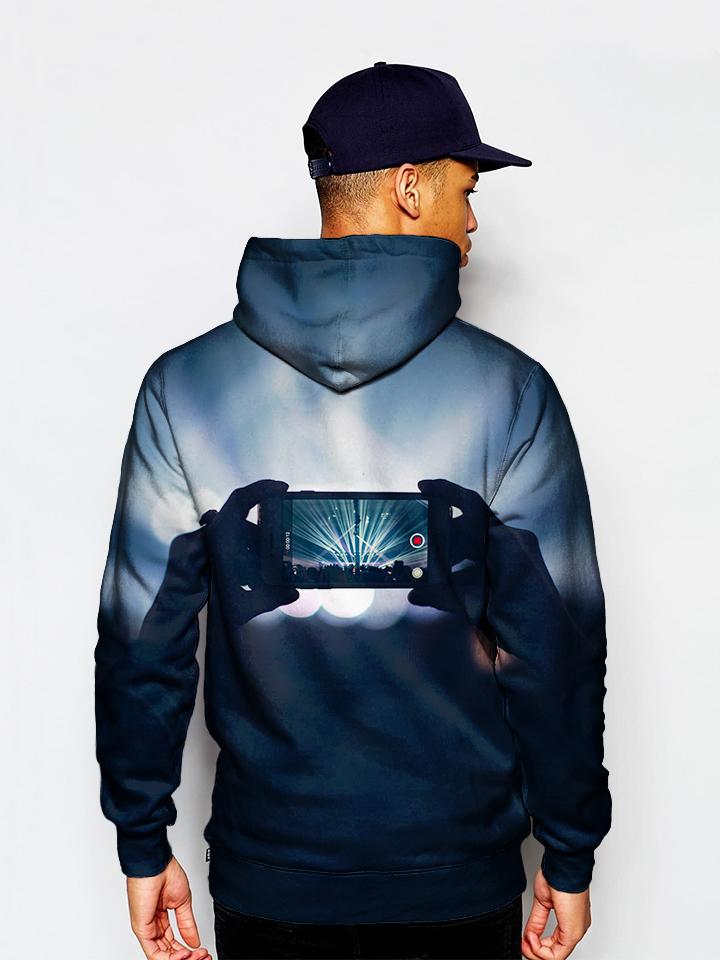 Model wearing GratefullyDyed Apparel captured moments hoodie.