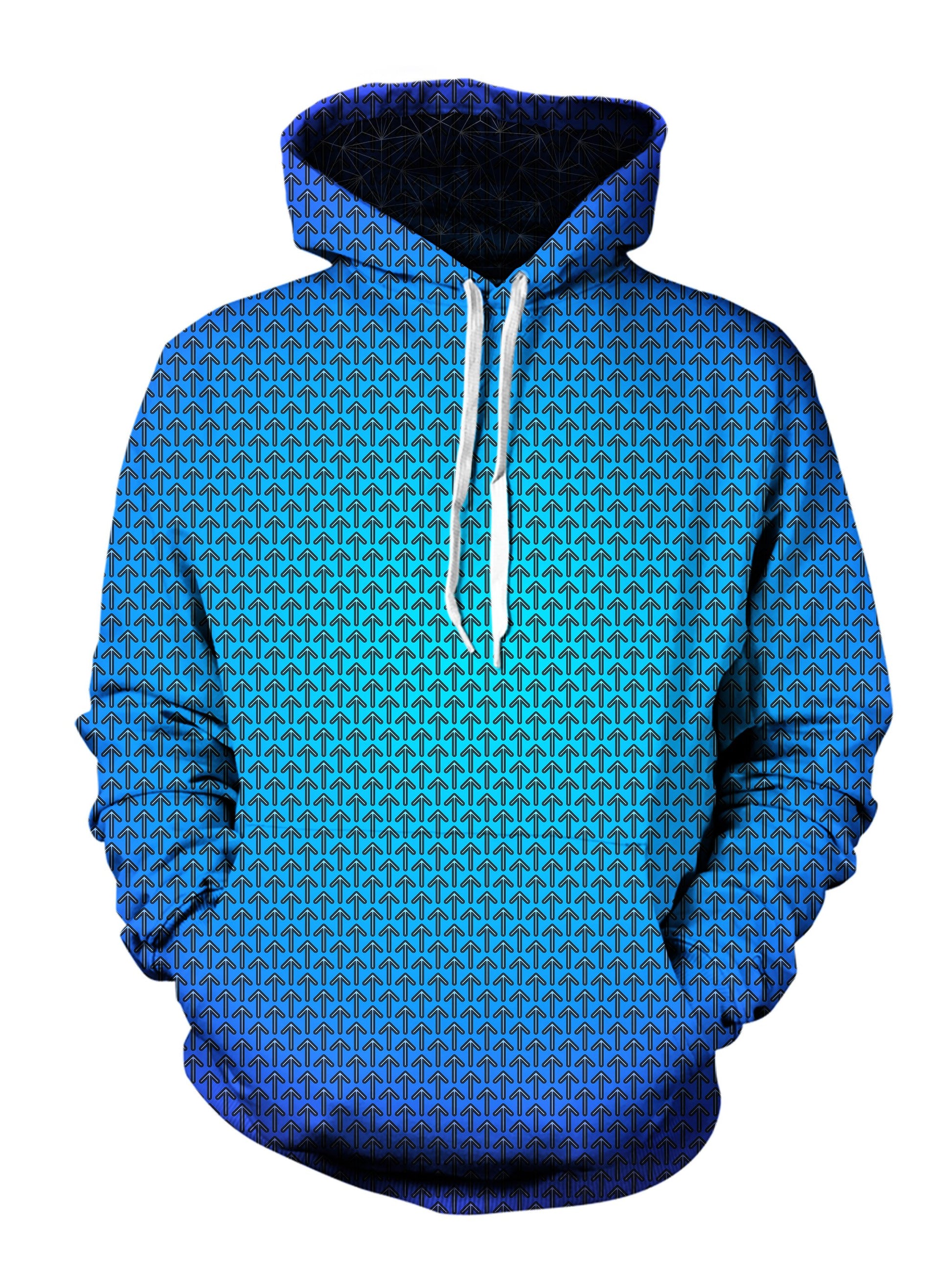 psychedelic blue and green unisex festival hoodie