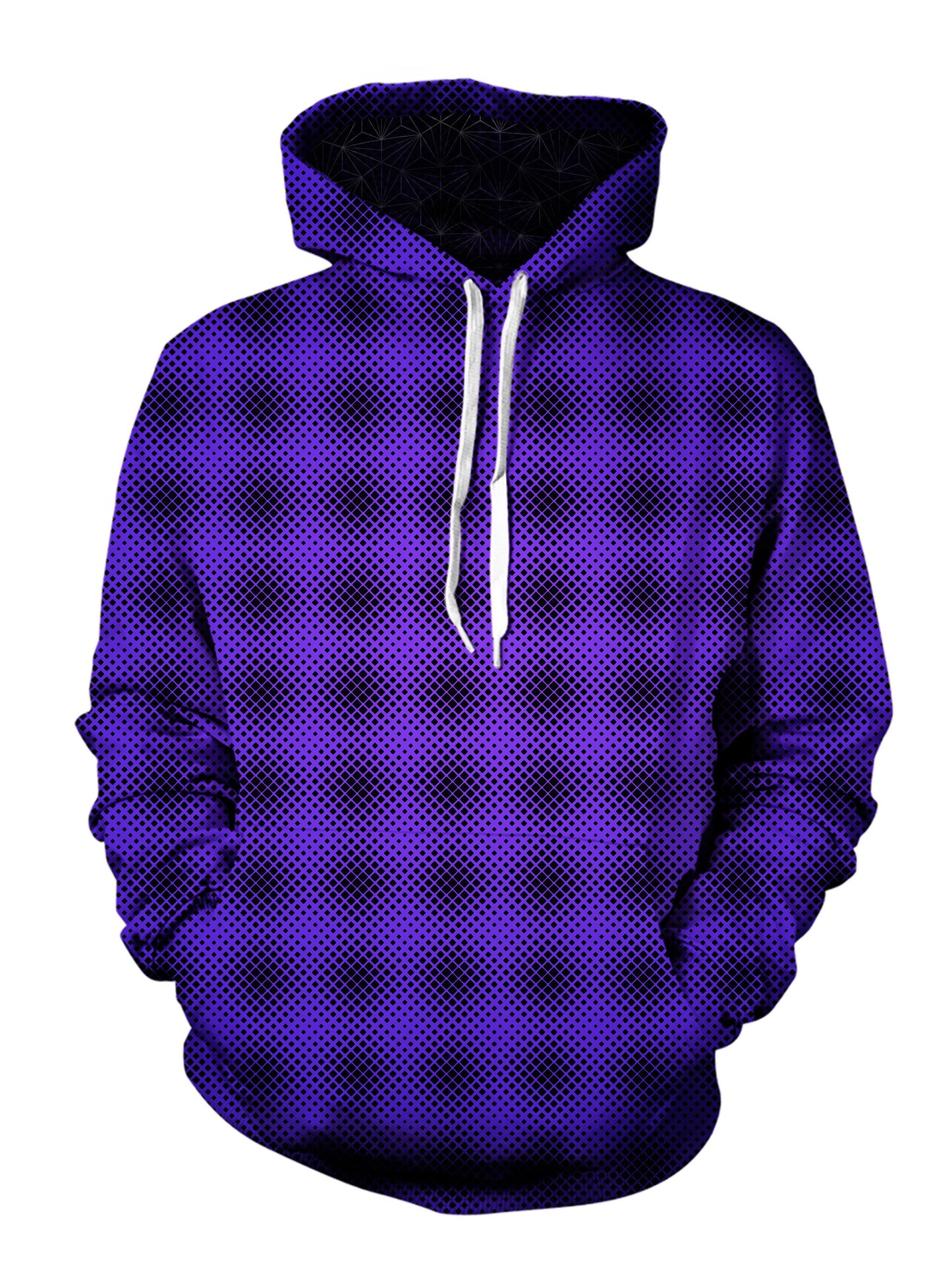 mens front view purple pattern hoodie - festival clothing