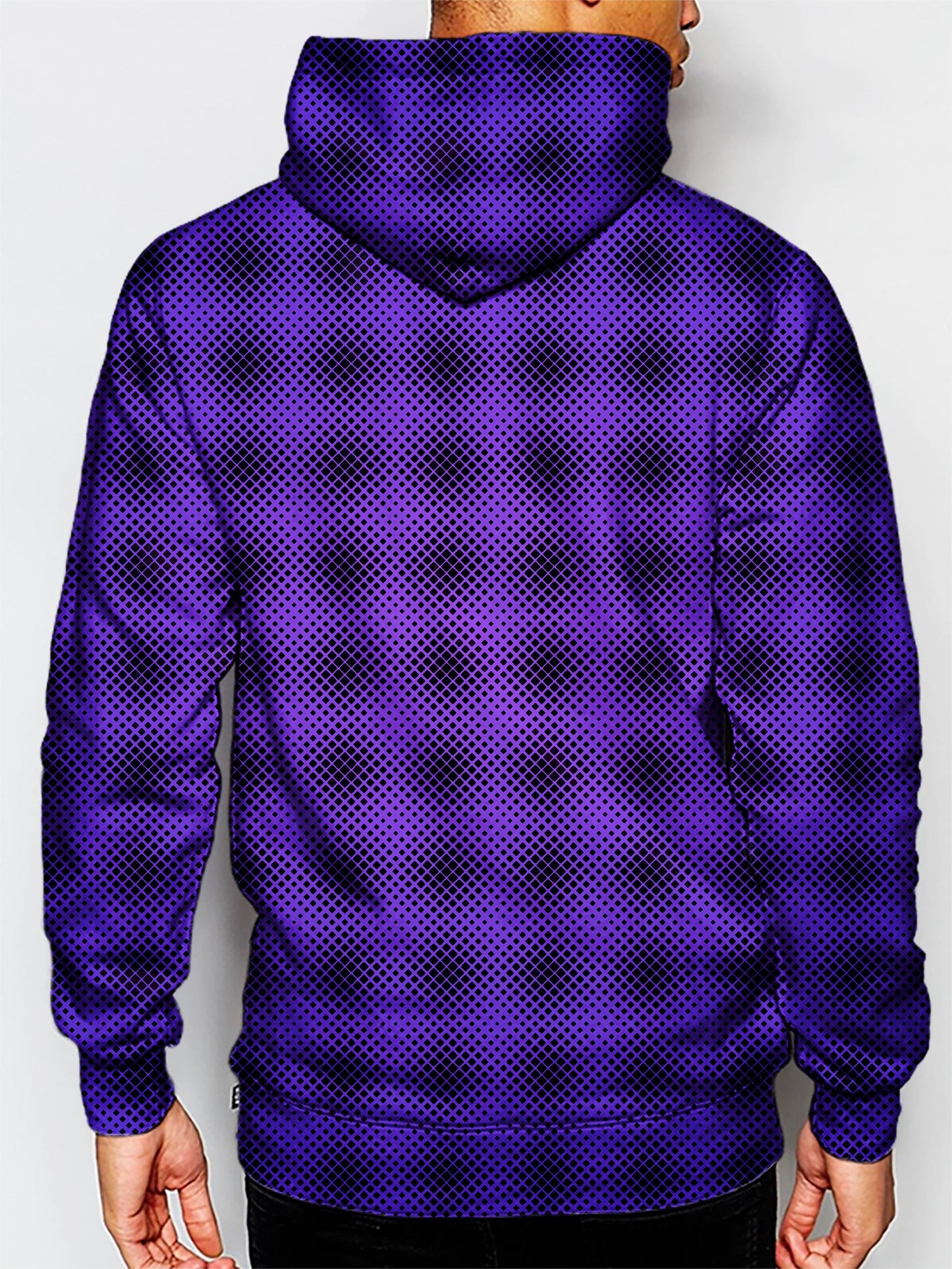 mens music festival hoodie - pink and purple pattern hoodie