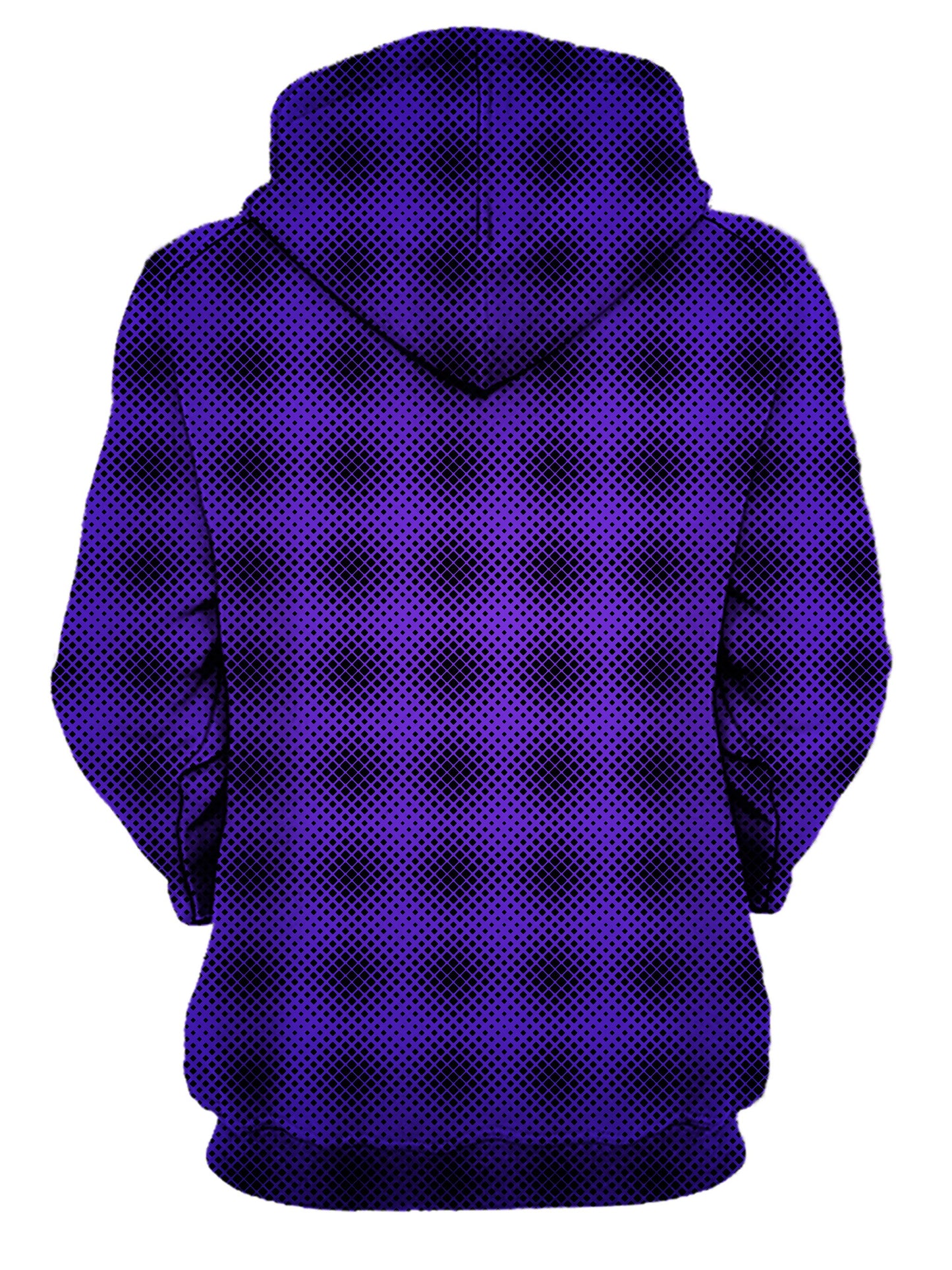 purple and pink psychedelic hoodie for women - back view
