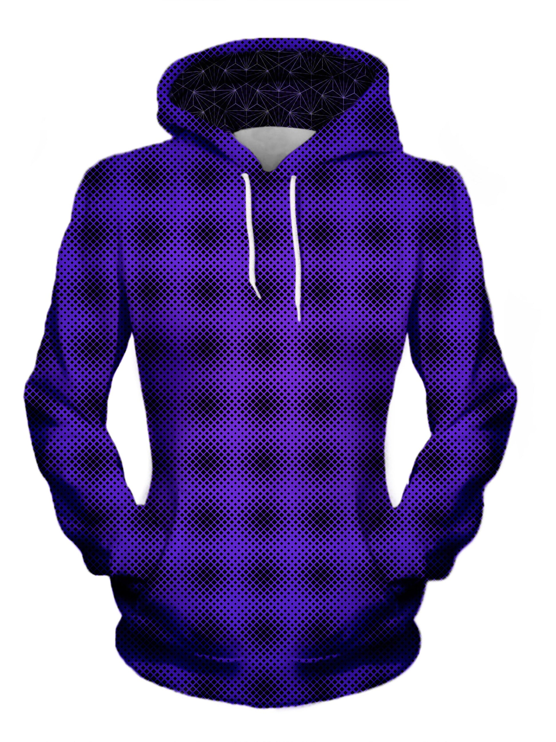 womens psychedelic hoodie - purple and pink pattern hoodie