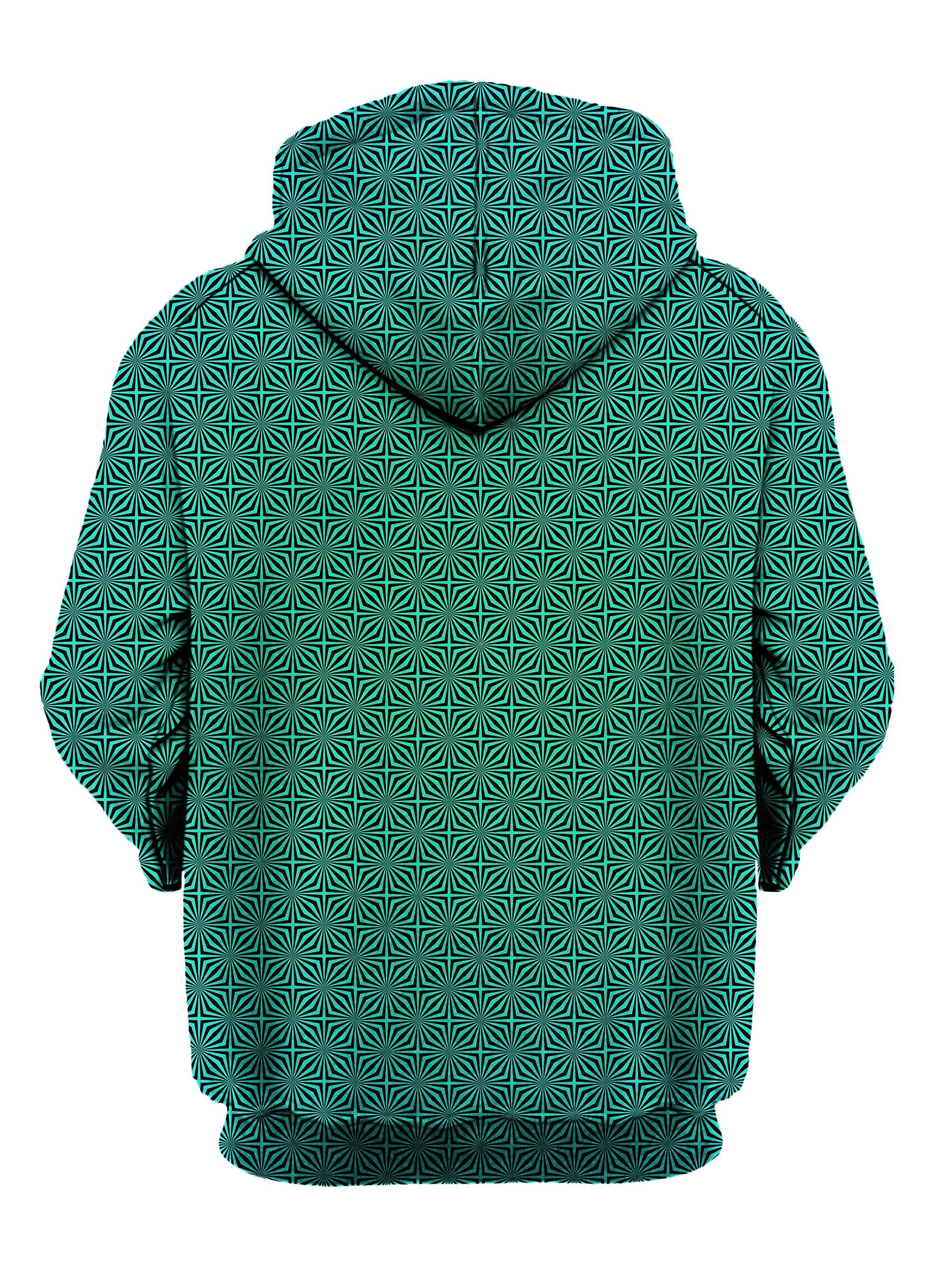 psychedelic green fade pullover hoodie - festival clothing