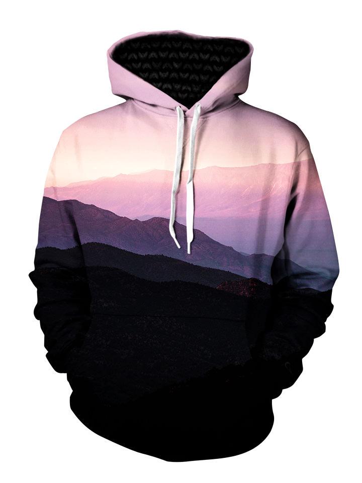 Mountain sunrise landscape all over print pullover hoodie