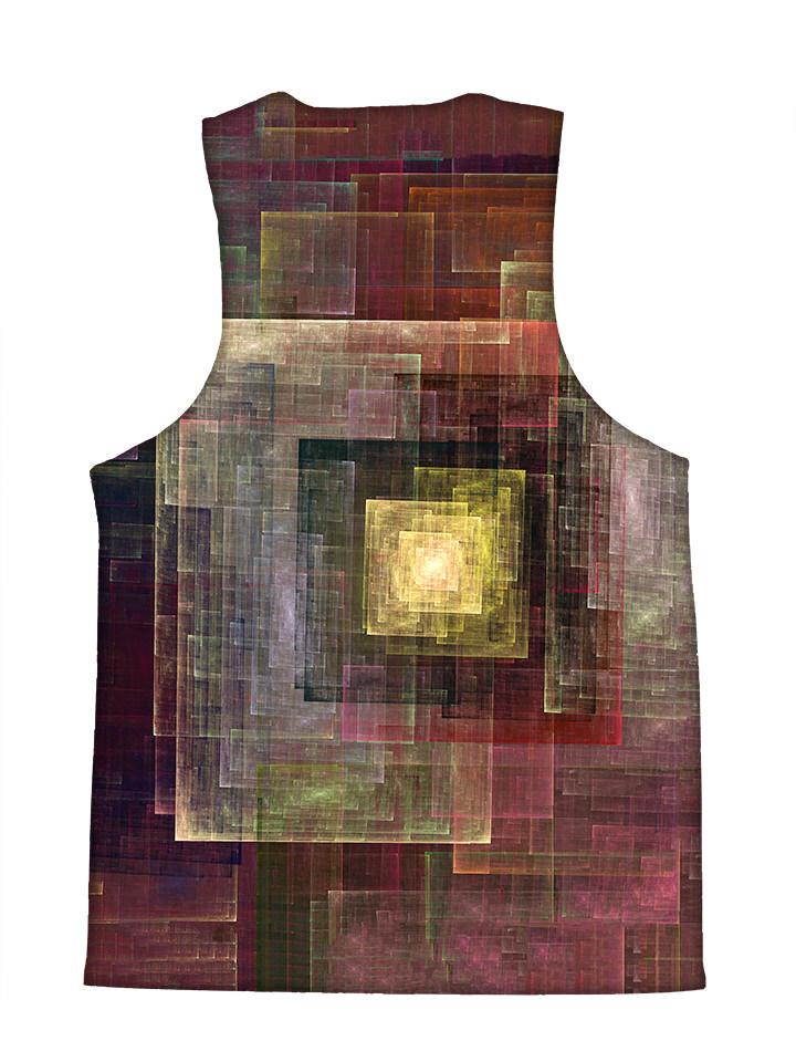 Psychedelic all over print impressionism tank by GratefullyDyed Apparel back view.