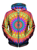 Trippy Bright Colorful Neon Zip Up Hoodie