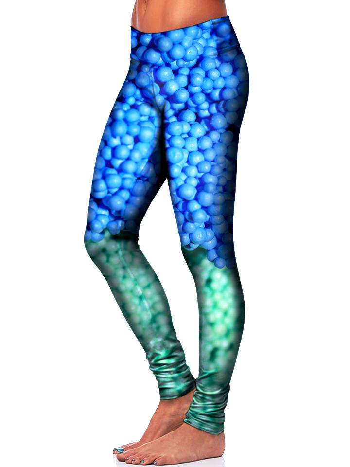 Blue Dippin Dots Leggings Side View