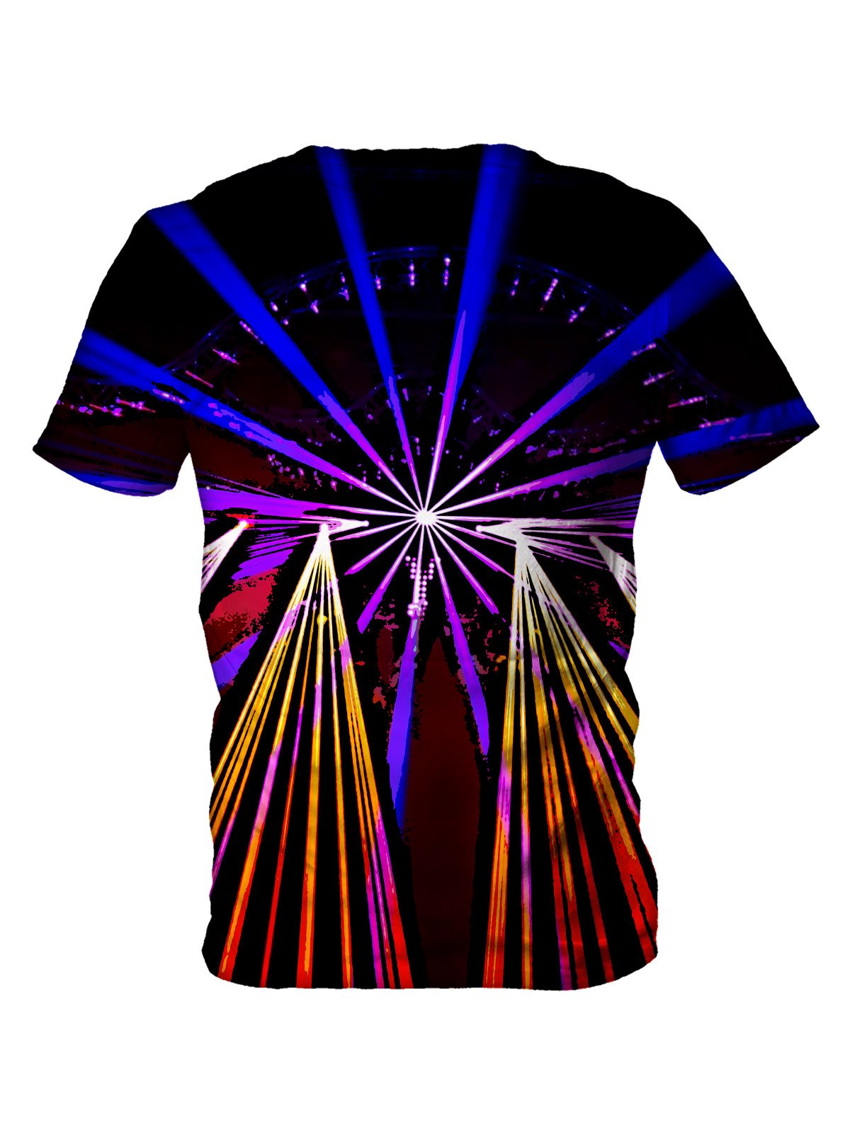 Back view of all over print psychedelic sacred geometry t shirt by Gratefully Dyed Apparel. 