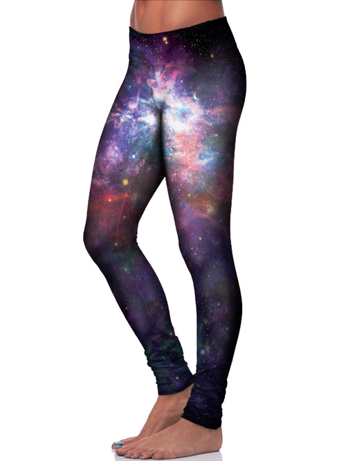 Coral Corona Space Leggings - GratefullyDyed - 2