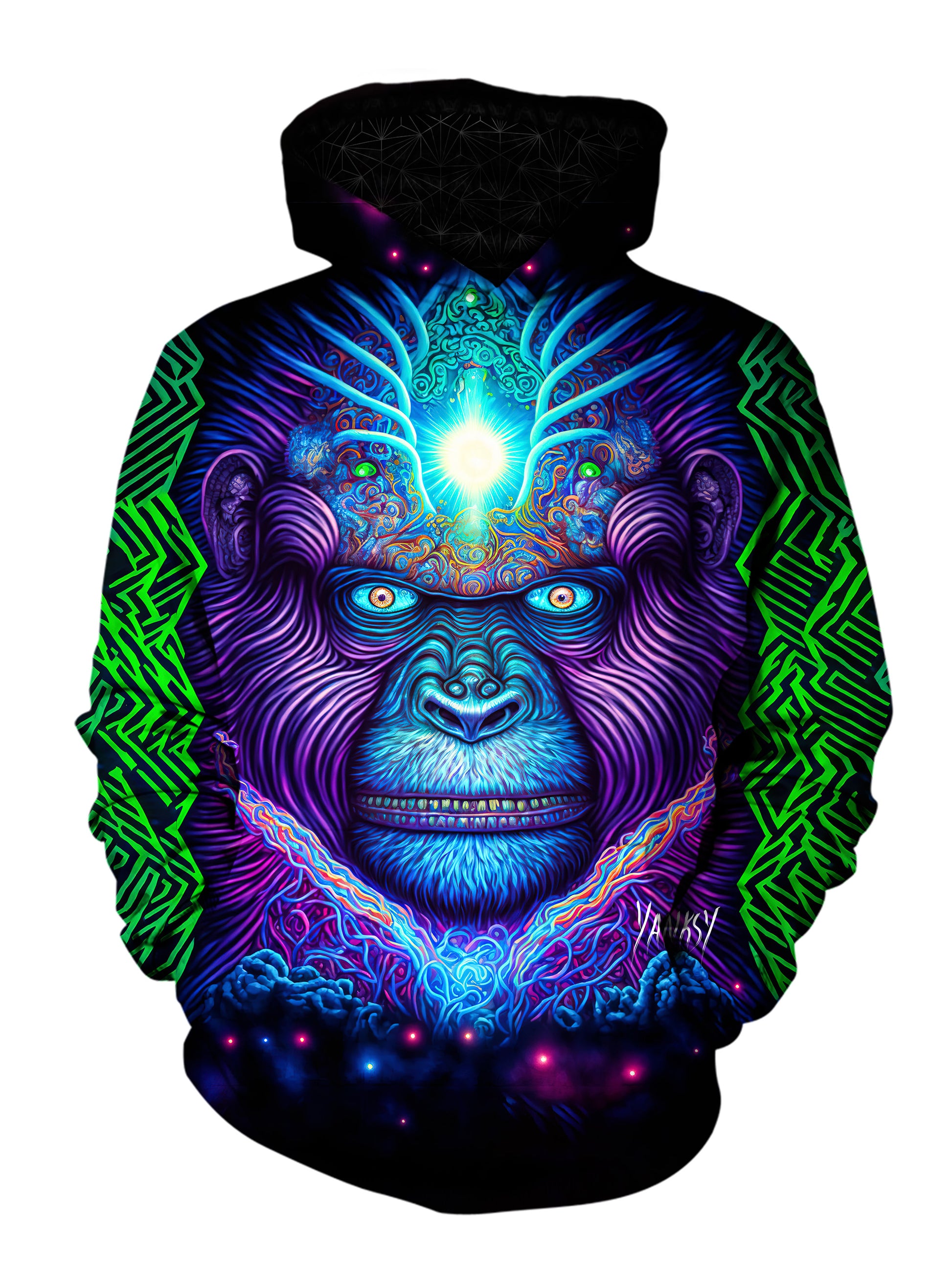 Turn heads wherever you go with this colorful and unique hoodie