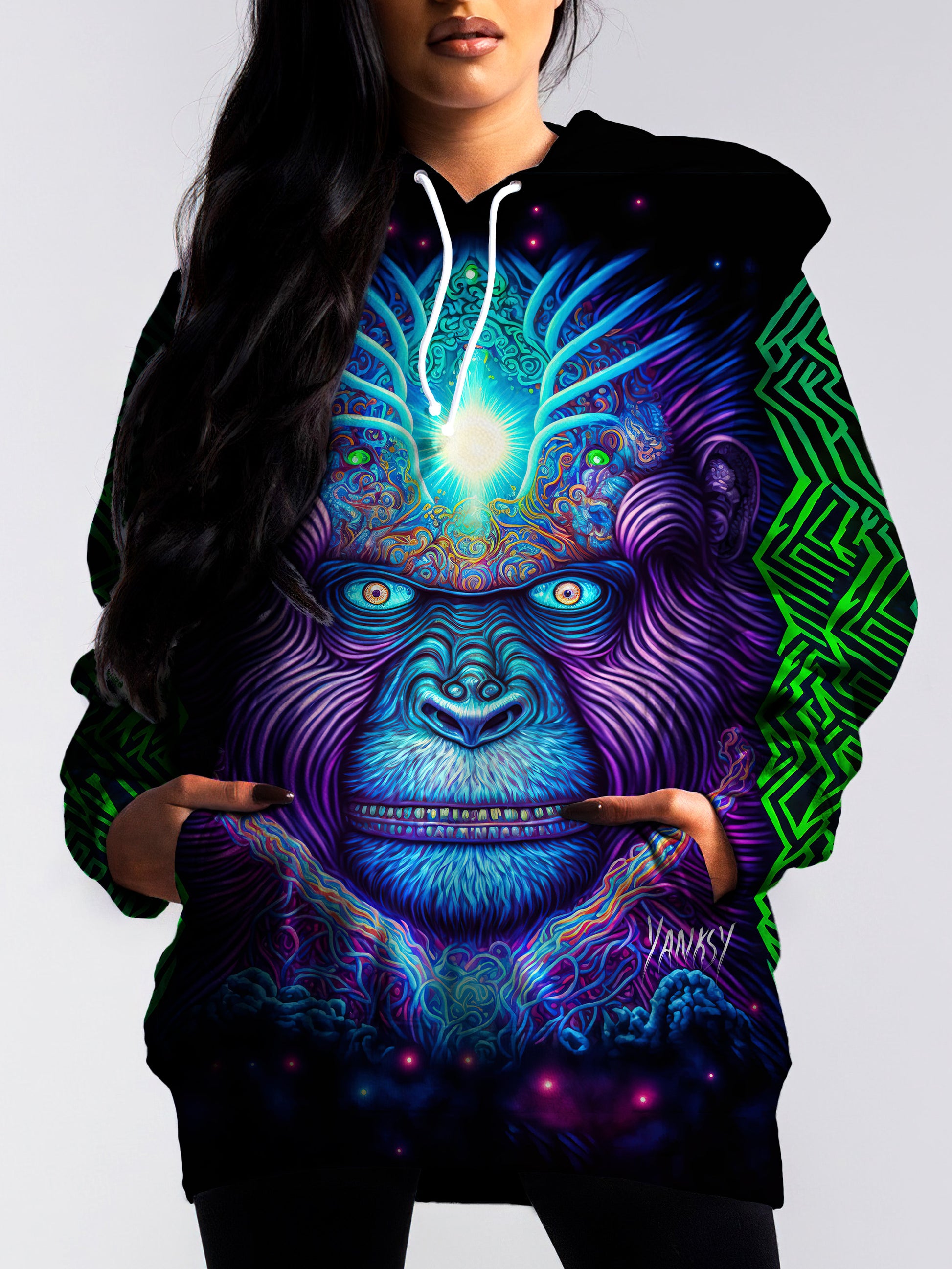 Express your creativity and unique style with this psychedelic sublimation pullover hoodie