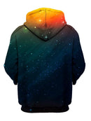 Starry setting sun all over print pullover hoodie back view