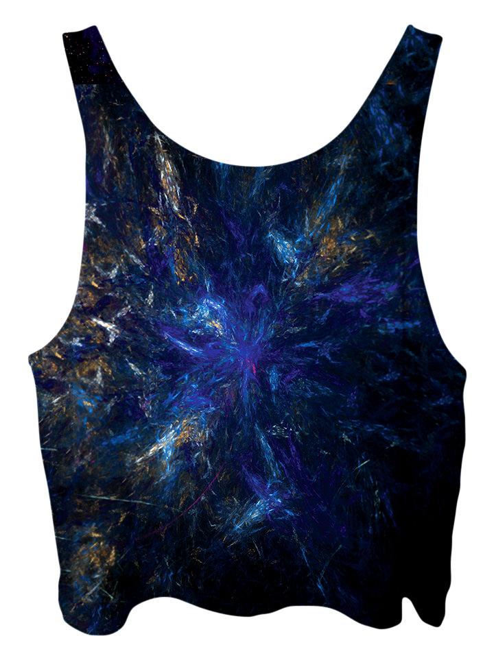 All over print psychedelic space cropped top by Gratefully Dyed Apparel back view.