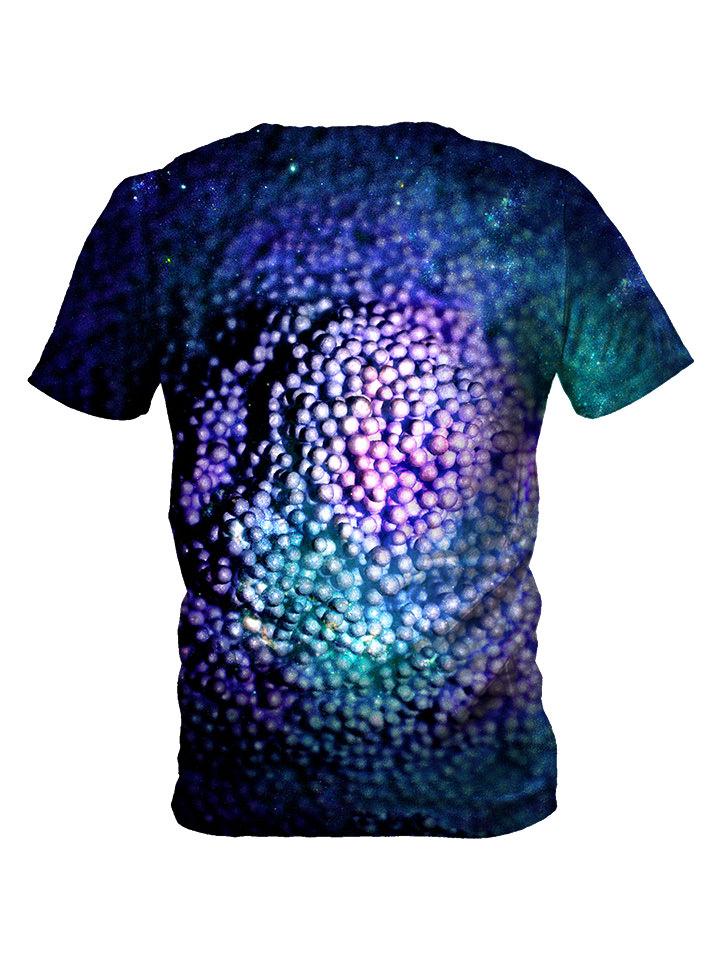 Back view of all over print psychedelic texture t shirt by Gratefully Dyed Apparel. 