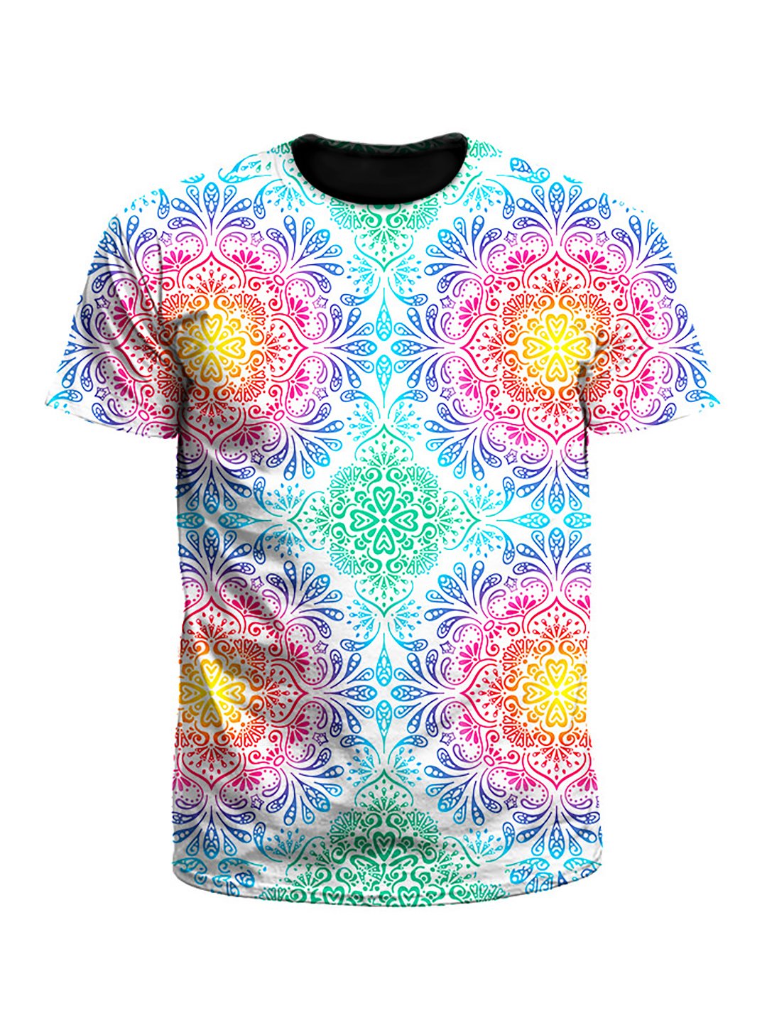 Dyed Doodles Rainbow Paisley Mandala Unisex T-Shirt - Boogie Threads
