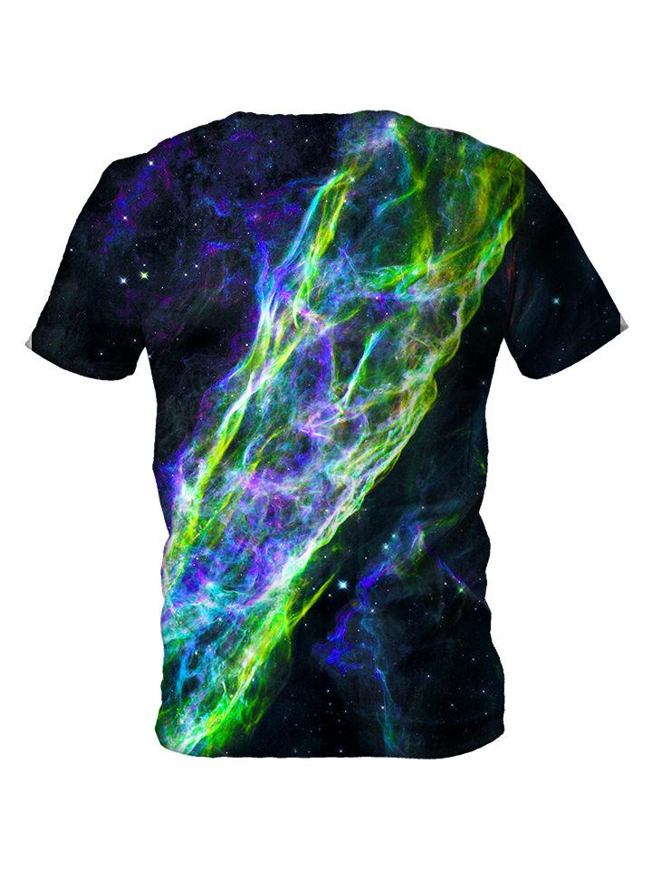 Back view of all over print psychedelic space t shirt by Gratefully Dyed Apparel. 