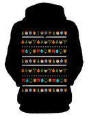 Stylish Emoji Christmas Sweater Pullover Hoodie Womens Back View