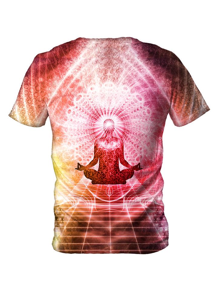 Back view of all over print psychedelic visionary art t shirt by Gratefully Dyed Apparel. 