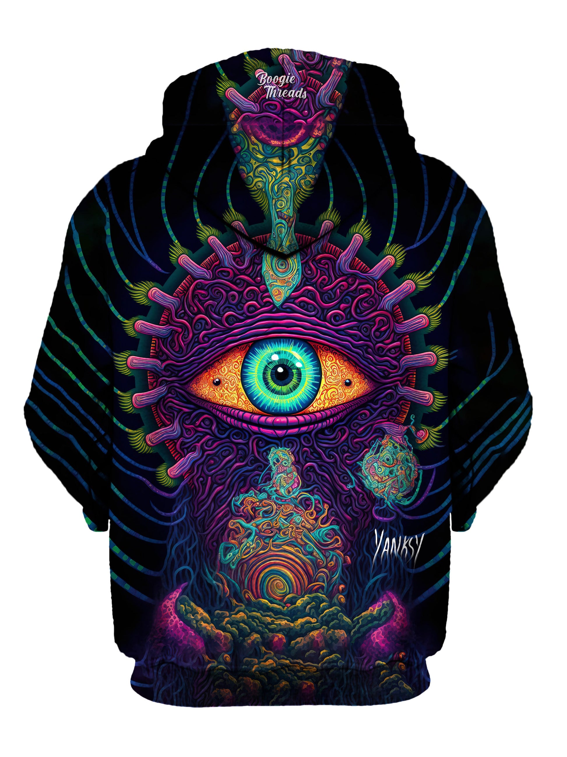 Experience ultimate comfort and style at festivals and raves with this pullover hoodie