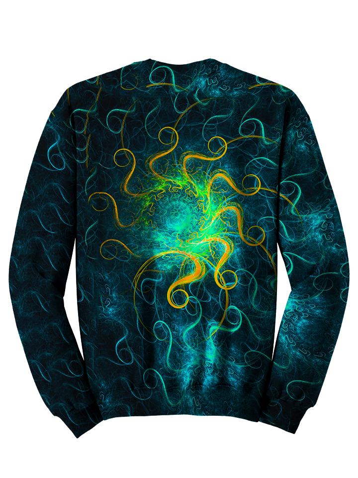 Back view of psychedelic sacred geometry pullover sweat shirt. 
