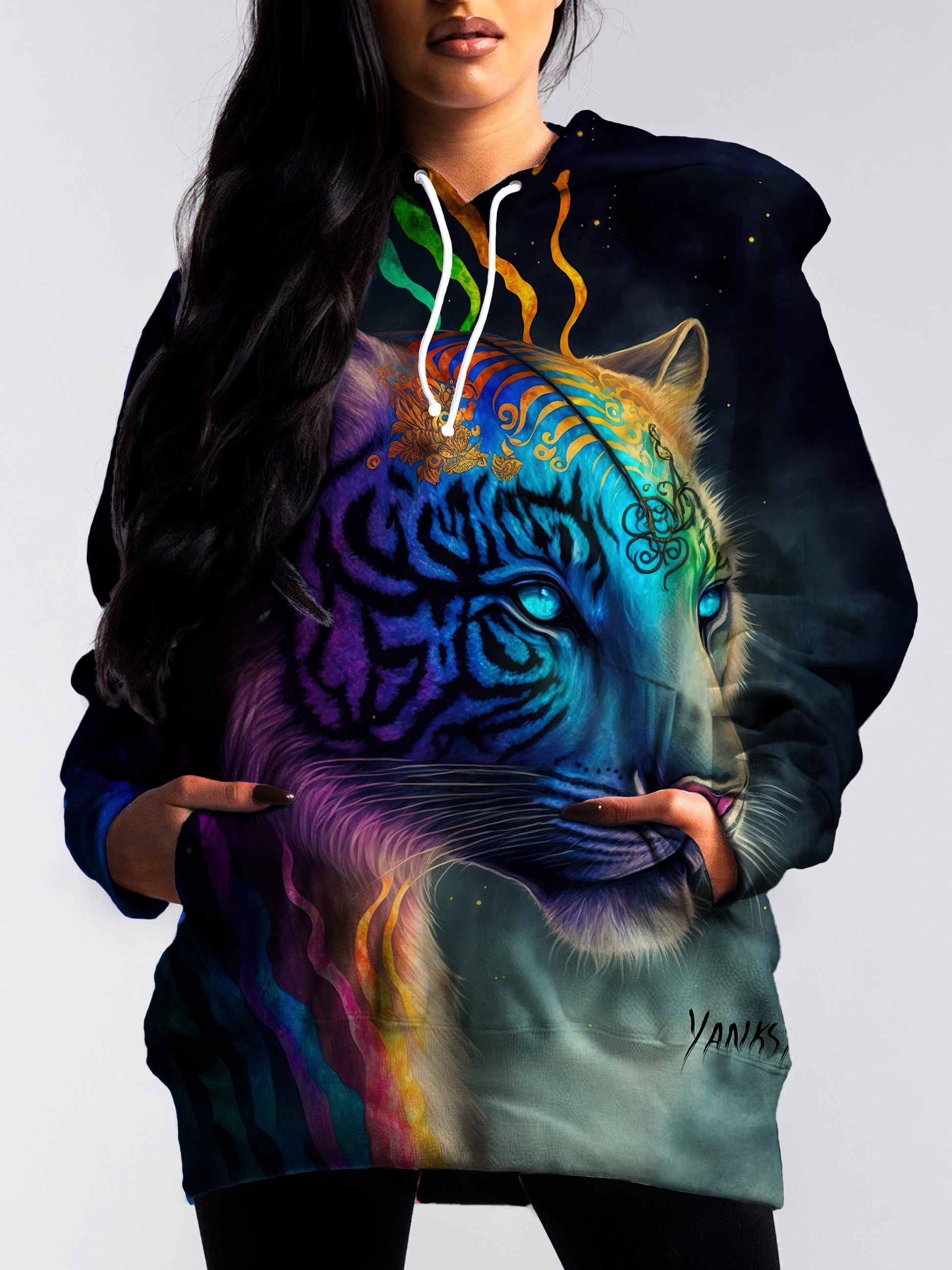 Stay warm and cozy at festivals and raves with this comfortable hoodie