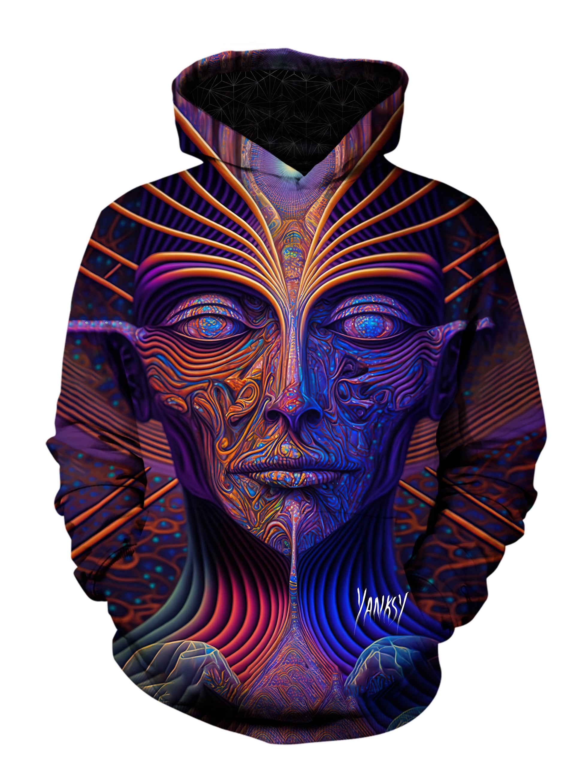 Elevate your wardrobe with this vibrant and striking trippy pullover hoodie