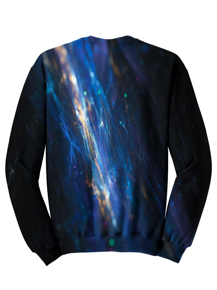 Back view of psychedelic light show pullover sweat shirt. 