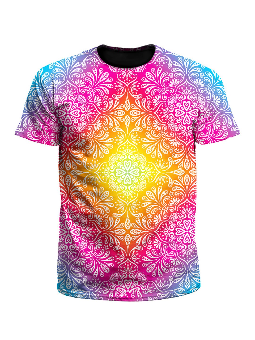 Florally Rainbow Paisley Mandala Unisex T-Shirt - Boogie Threads