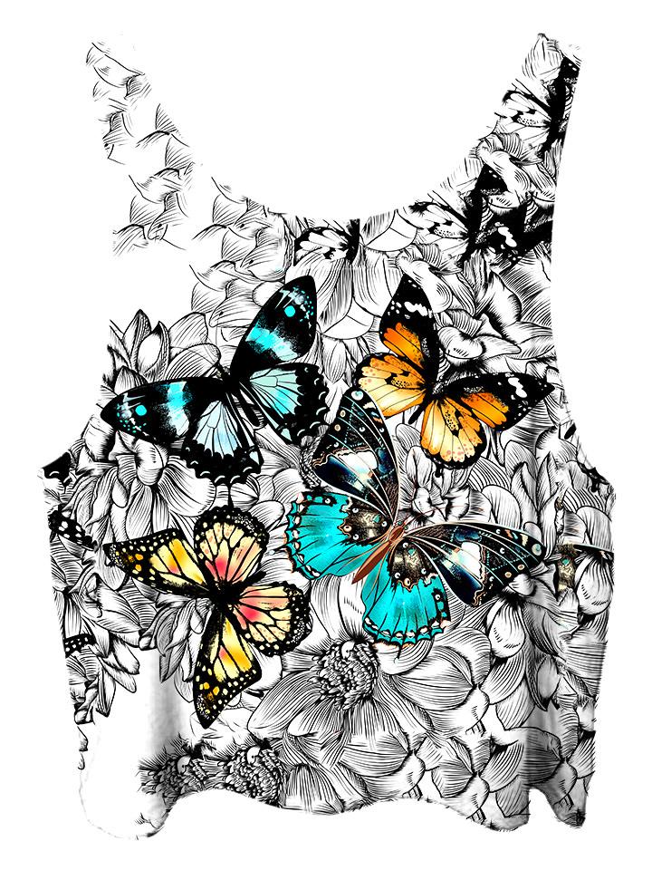 Flutterby Floral Butterfly Crop Top - Boogie Threads