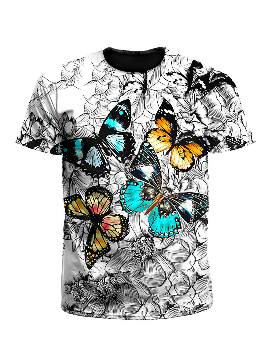 Flutterby Floral Butterfly Unisex T-Shirt - Boogie Threads