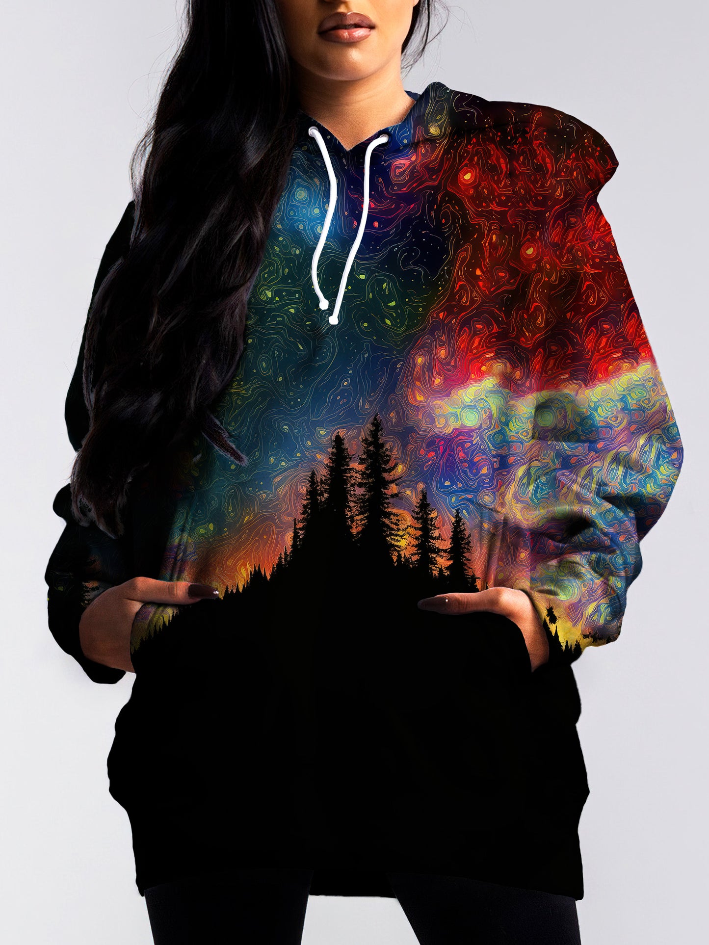 Get lost in the mesmerizing patterns and colors of this trippy pullover hoodie