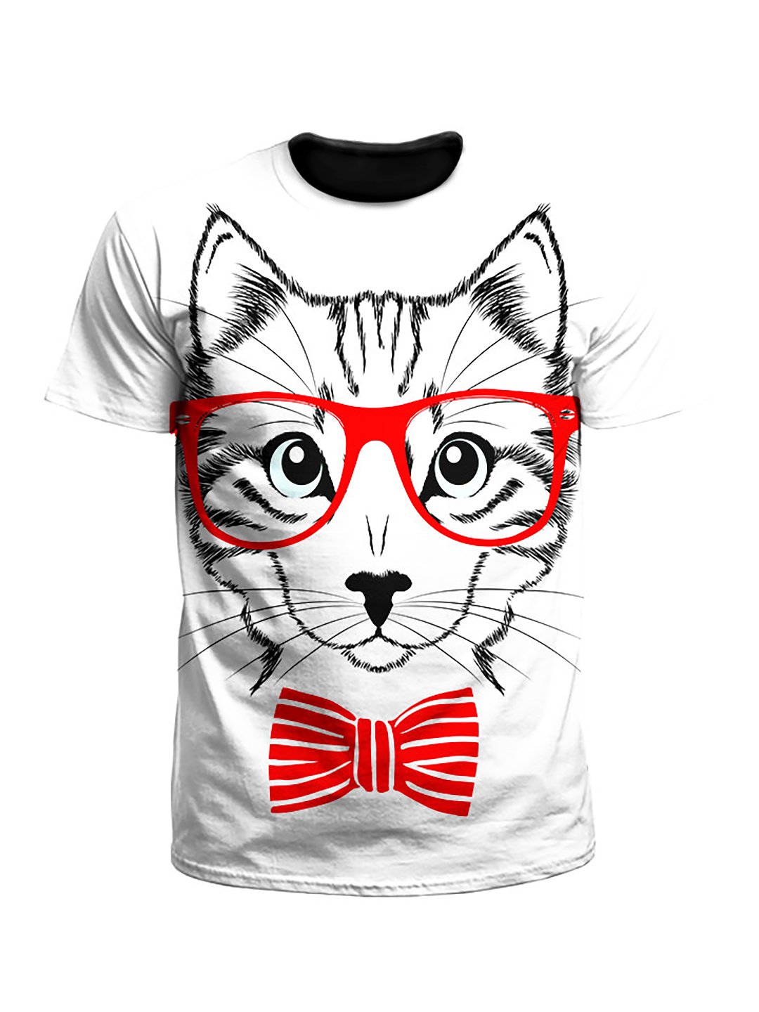 Four Eyes Bow Tie Kitty Cat Unisex T-Shirt - Boogie Threads