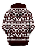 Naughty Maroon Christmas Pullover Hoodie Back View