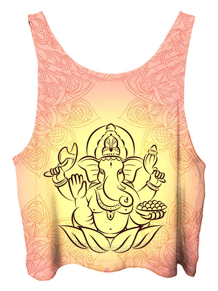 All over print psychedelic animal cropped top by Gratefully Dyed Apparel back view.