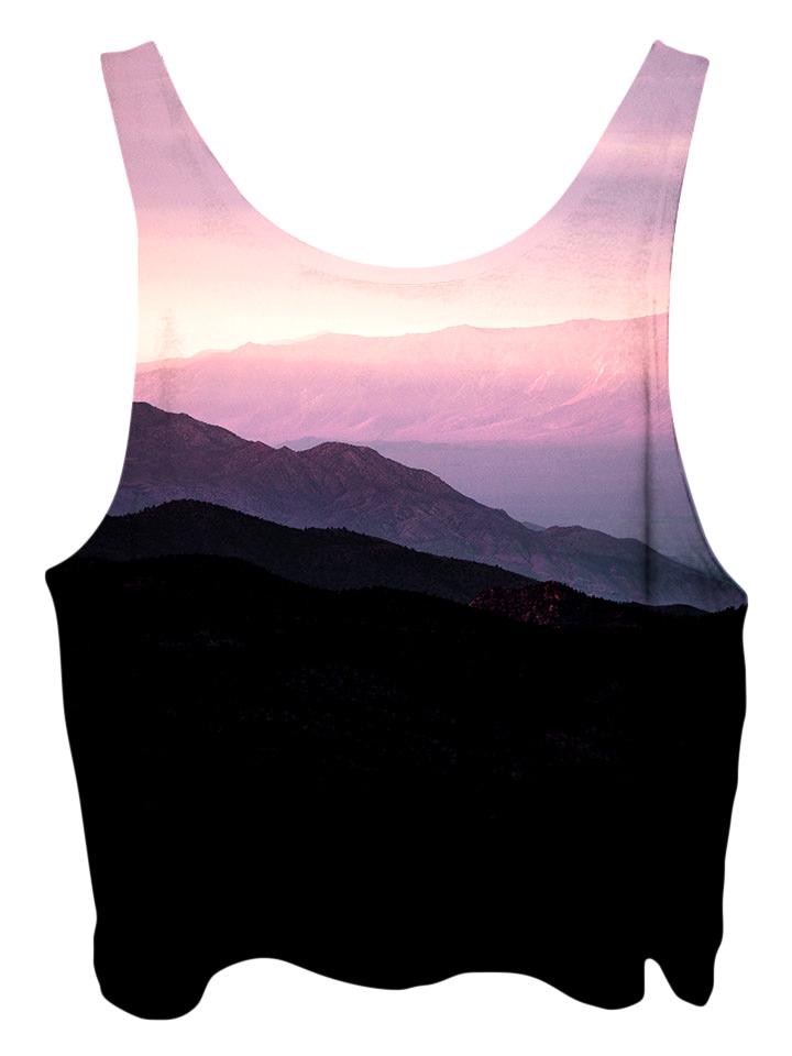 All over print psychedelic nature cropped top by Gratefully Dyed Apparel back view.