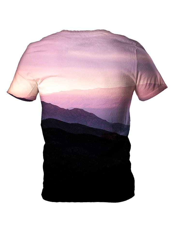 Back view of all over print psychedelic nature t shirt by Gratefully Dyed Apparel. 