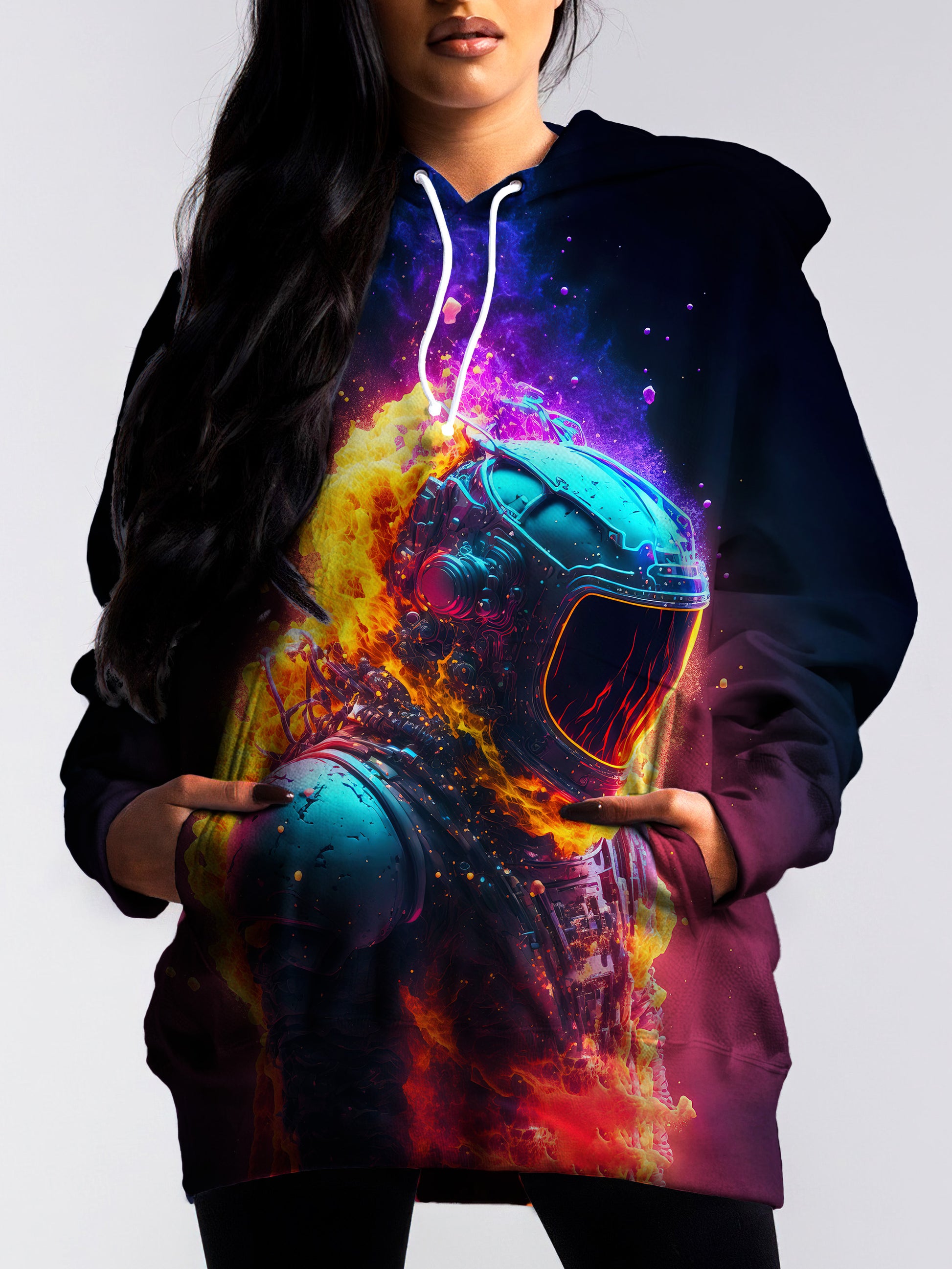 Stay warm and cozy at festivals and raves with this comfortable hoodie
