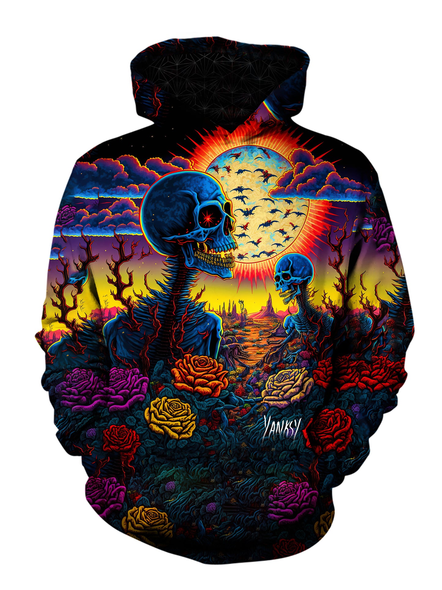 Get lost in the mesmerizing patterns of this psychedelic hoodie