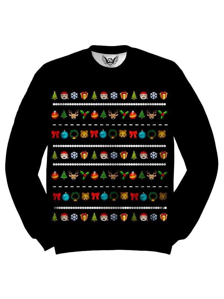 Emoji Holiday Christmas Sweater Front View
